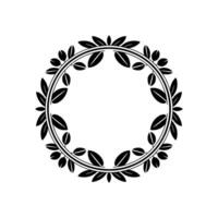 Elegant Laurel Wreath, Minimalist , Circular Emblem, Foliage vector