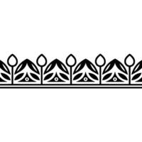 Geometric Botanical Border, Art Deco Style, Floral vector