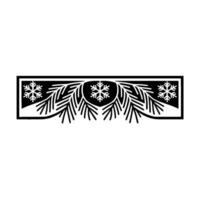 Winter Branch Border, Minimalist Snowflake vector