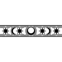 Celestial Border Stylized Moon Star Motif vector