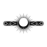 Celestial Emblem Lunar Halo with Intricate Ornamentation vector