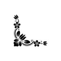 Elegant Floral Corner Accent, Vintage Style, Decorative vector