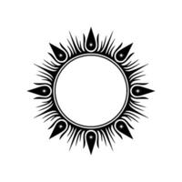 Celestial Emblem Stylized Sun Border vector