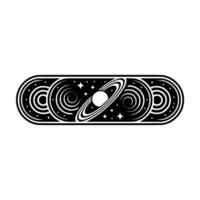 Cosmic Orbit Stylized Planets and Spirals vector