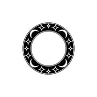 Celestial Circle Tribal Moon Motif, Minimalist vector