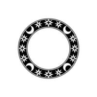 Celestial Circle Lunar Motif, Starry Border, Minimalist vector