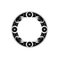 Celestial Circle Lunar Motif, Starry Night, Moon vector