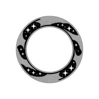 Geometric Starburst Frame, Minimalist, Circle vector