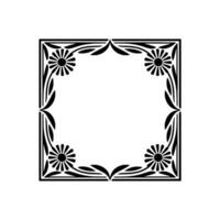 Geometric Floral Frame, Vintage Style, Elegant Border vector