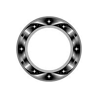 Stylized Circular Emblem, Celestial Motif, Vintage vector