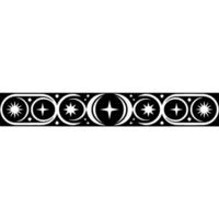 Celestial Border Stylized Moon Star Ornamentation vector