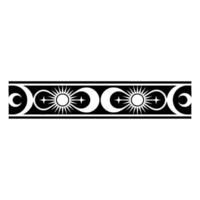Stylized Crescent Moon Border, Celestial Motif, Vintage vector