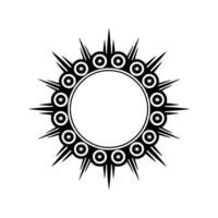 Geometric Tribal Frame, Stylized Sunburst vector