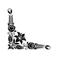 Elegant Floral Corner Ornament, Vintage Style vector