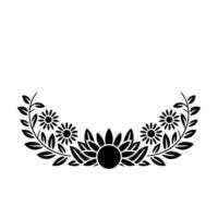 Stylized Floral Wreath, Minimalist - Botanical vector