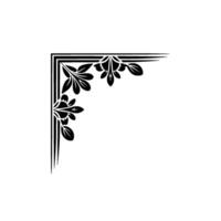 Elegant Botanical Corner Ornament, Vintage Style vector