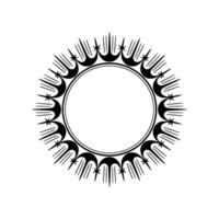 Celestial Halo Stylized Crescent Moon Star Frame vector