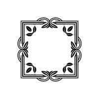 Art Deco Botanical Frame, Elegant Border, Floral vector