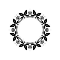 Elegant Botanical Circle Frame, Minimalist, Floral vector