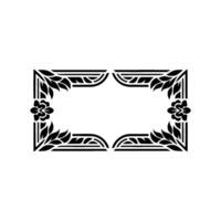 Elegant Black Frame, Art Deco Botanical Border vector
