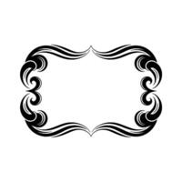 Elegant Black Ornamental Frame, Minimalist, Swirls vector