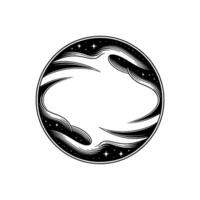 Celestial Waves A Circular Emblem of Tranquility vector