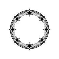 Geometric Starburst Frame, Retro , Circular Motif vector