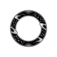 Celestial Circle Zodiac Constellation Emblem vector