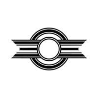 Retro Circular Emblem, Streamlined , Vintage Aesthetic vector