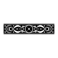 Celestial Border Stylized Star and Crescent Ornament vector