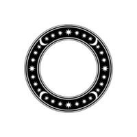 Celestial Circle Lunar Stellar Emblem - Moon vector