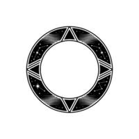 Celestial Circle Starry Geometric Emblem vector