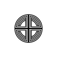 Geometric Celtic Knot, Circular Emblem, Minimalist vector
