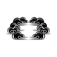 Stylized Cloud Frame, Minimalist , Retro Aesthetic vector