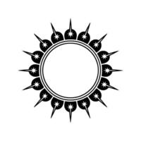 Celestial Circle Minimalist Starburst Emblem - Geometric vector