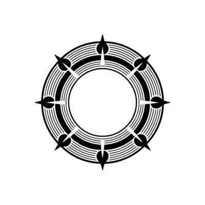 Geometric Compass, Minimalist , Circular Motif