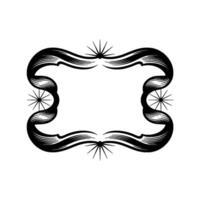 Ornate Ribbon Frame, Celestial Sparkle, Vintage vector