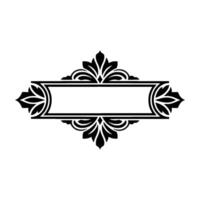Elegant Black Floral Border, Versatile Element vector