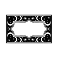 Celestial Frame, Lunar Motif, Vintage, Moon vector