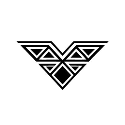 Geometric Descent Abstract V-Shape Emblem