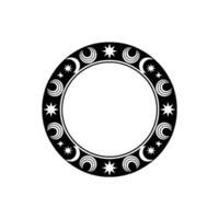 Celestial Circle Lunar Star Motif, Minimalist, Moon vector