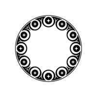 Geometric Tribal Circle, Intricate Black vector
