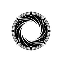Celestial Navigation Emblem, Tribal Starburst vector
