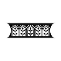 Gothic Arch Foliage Border, Vintage Element vector