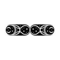 Celestial Swirls Lunar Constellation Emblem vector