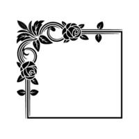 Elegant Floral Corner Frame, Vintage Style - Roses vector
