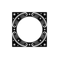 Celestial Circle Emblem, Minimalist Star vector
