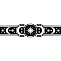 Celestial Border Stylized Moon Star Emblem vector