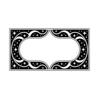 Celestial Frame Vintage Ornament, Elegant Border, Starry vector