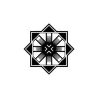 Geometric Starburst Emblem, Modern Abstract, Geometry vector